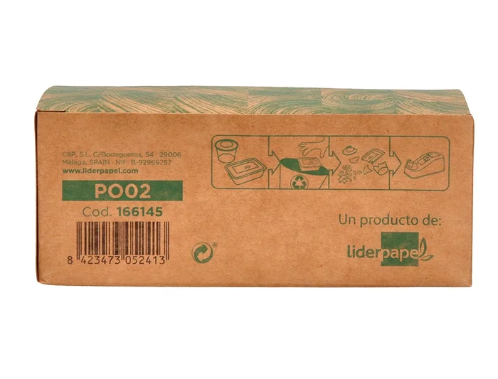 Liderpapel Portarrollo Sobremesa ECOUSE, 100% Plástico Reciclado, Base Antideslizante, Para Cinta Hasta 33 m, Verde, 125 x 64 x 49 mm