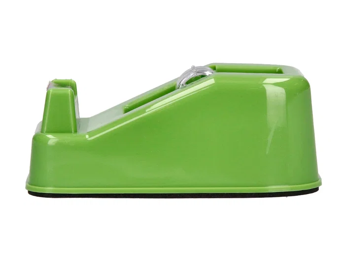 Liderpapel Portarrollo Sobremesa ECOUSE, 100% Plástico Reciclado, Base Antideslizante, Para Cinta Hasta 33 m, Verde, 125 x 64 x 49 mm