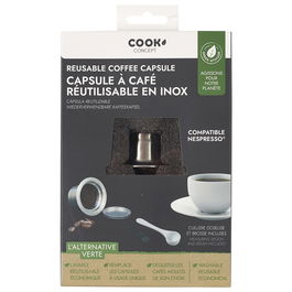 Cook Concept Cápsula Café Reutilizable Acero Inoxidable Compatible Nespresso Citiz Essenza Pixie Inissia Lattissima Expert