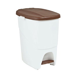Pedalbin Cubo de Basura Marrón con Pedal, 25 Litros, 42 cm de Alto, Color Marrón para Cocina