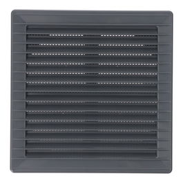 Edm Rejilla Ventilación Cuadrada Empotrable Ajustable Ø 80-150 mm 170x170x11,5mm ABS Gris con Mosquitera