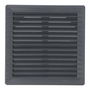 Edm Rejilla Ventilación Cuadrada Empotrable Ajustable Ø 80-150 mm 170x170x11,5mm ABS Gris con Mosquitera