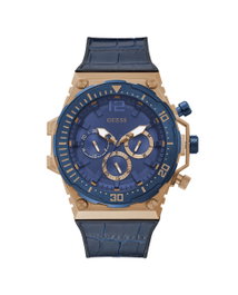 Guess GW0326G1 Reloj Analógico con Caja Rosa y Correa Azul