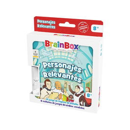 BrainBox - BrainBox Pocket Personajes Relevantes - Juego de Cartas Educativo de Memoria Histórica - Formato Pequeño - 25 Tarjetas, Dado y Reloj - Español - Ref. BZWBB03ES