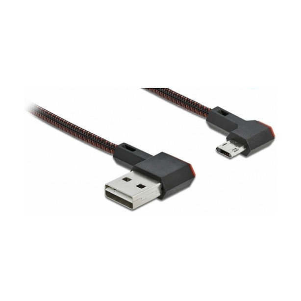 DeLOCK Cable EASY-USB 2.0 de 1 m con conectores USB Tipo-A y Micro-B angulados, negro