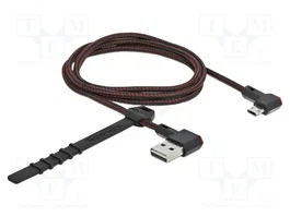 DeLOCK Cable EASY-USB 2.0 de 1 m con conectores USB Tipo-A y Micro-B angulados, negro