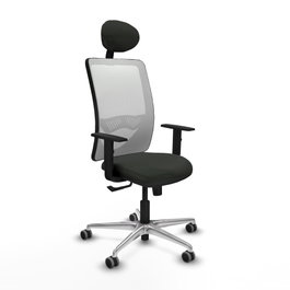 PIQUERAS Y CRESPO Silla de oficina Zulema con mecanismo Sincro, Negro y Blanco