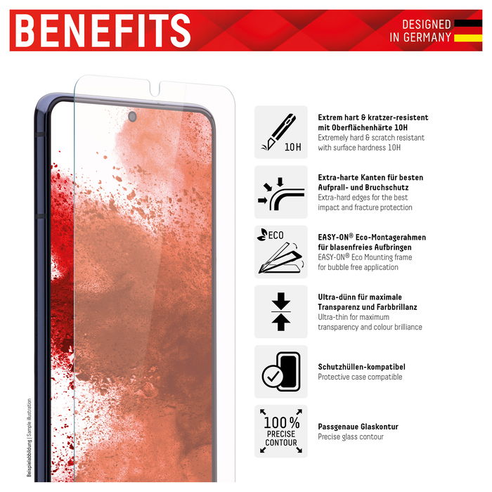 Displex Protector de Pantalla Panzerglas 2D Clear 10H para Samsung Galaxy A33 5G, Cristal Templado Resistente a Rayones e Impactos, Aplicación Fácil Sin Burbujas Displex Protector de Pantalla Panzerglas 2D Clear 10H para Samsung Galaxy A33 5G, Cristal Templado Resistente a Rayones e Impactos, Aplicación Fácil Sin Burbujas