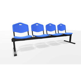 Bancada de PVC color Azul. Sin brazos