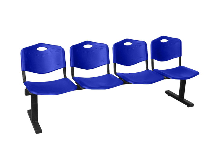 NOWY STYL Bancada de espera 4 plazas en PVC azul