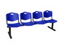 NOWY STYL Bancada de espera 4 plazas en PVC azul