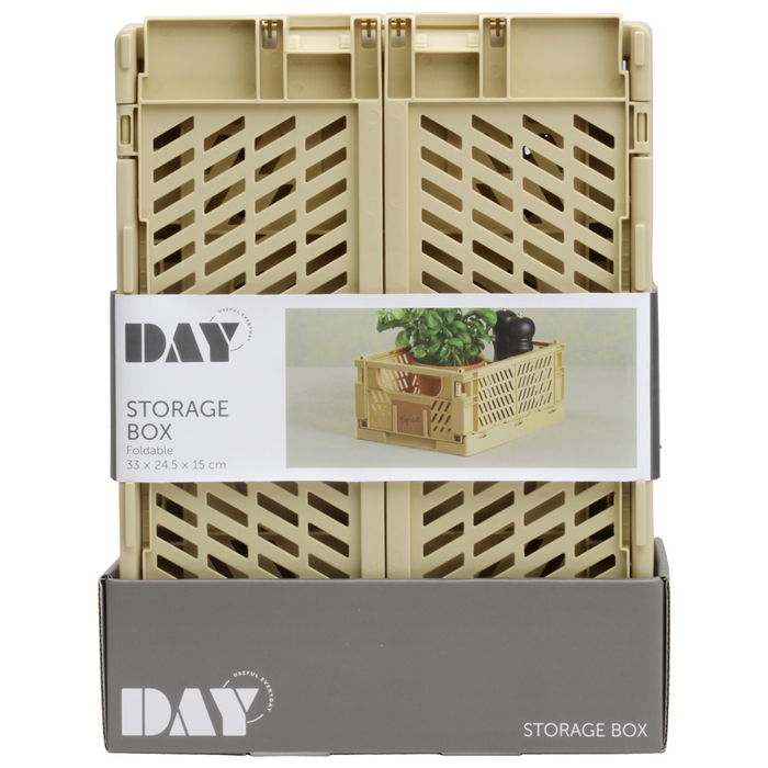 Day Caja Plegable Amarilla Arena 33x24,5x15cm Capacidad 10L Con 2 Etiquetas
