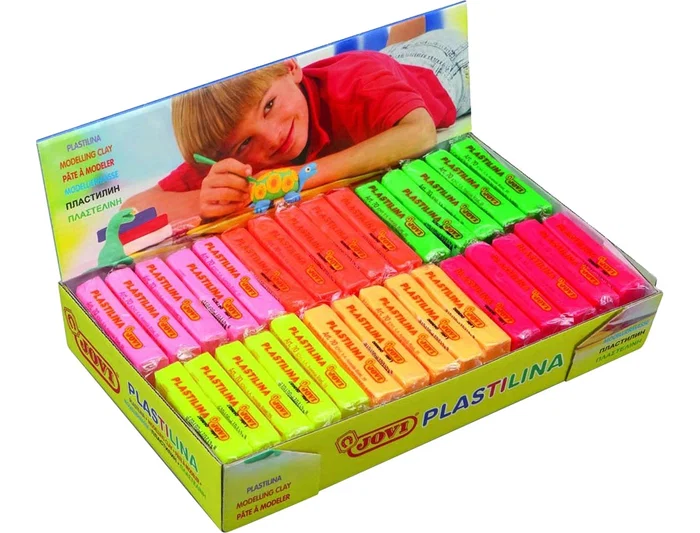 Jovi Plastilina Colores Fluorescentes Surtidos Caja 30 Unidades Tamaño Pequeño