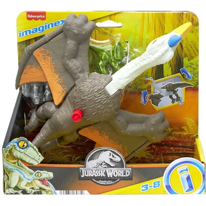 Fisher-Price HML44 Figura Imaginext Jurassic World Quetzalcoatlus Bate Alas
