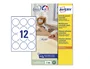 Avery Etiqueta Adhesiva Redonda Blanca 60 mm Removible para Laser Ink-jet Fotocopiadora Caja 240 Unidades