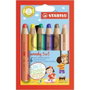 Stabilo Woody 3 en 1 Lápices de Colores Estuche de 6 Unidades