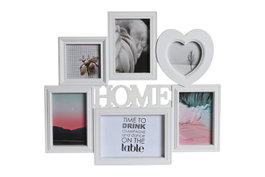DKD Home Decor Marco Multifoto Blanco para 6 Fotos