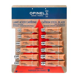 Opinel Expositor de 12 Navajas de Acero al Carbono, Modelos Nº6, Nº7 y Nº8 (4 Unidades de Cada Número)