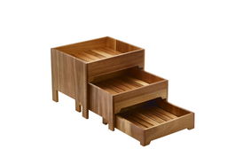 Leone Set Buffet 3 Piezas Madera de Acacia 43x35,5x33 cm