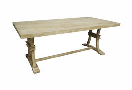 DKD Home Decor Mesa Comedor Toscana Madera Maciza Mango Natural 201 x 101 x 78 cm