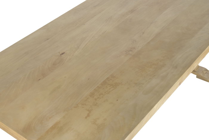 DKD Home Decor Mesa Comedor Toscana Madera Maciza Mango Natural 201 x 101 x 78 cm