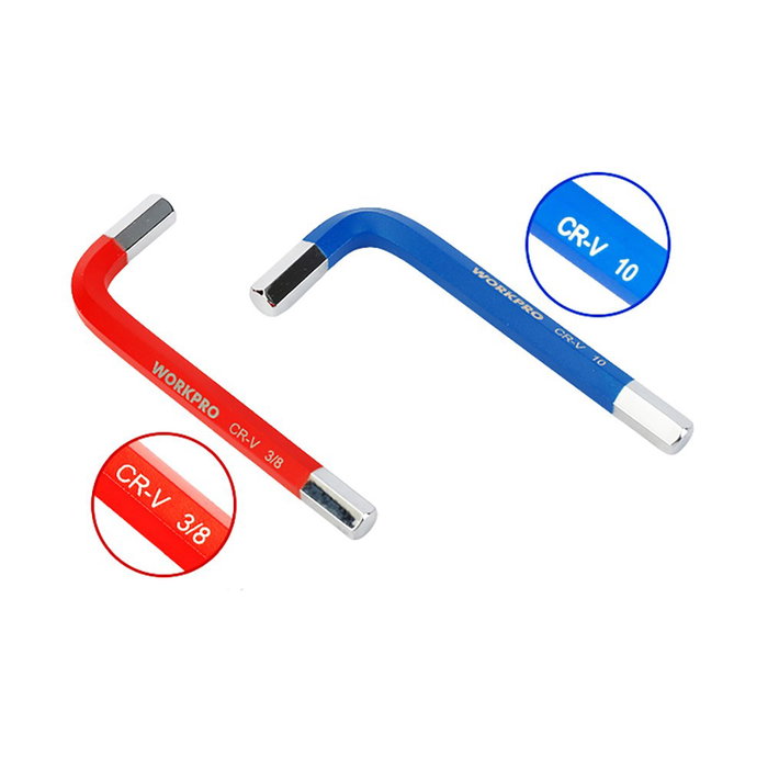 Workpro Juego de 18 Llaves Allen de Brazo Corto Métrico-SAE Workpro Juego de 18 Llaves Allen de Brazo Corto Métrico-SAE