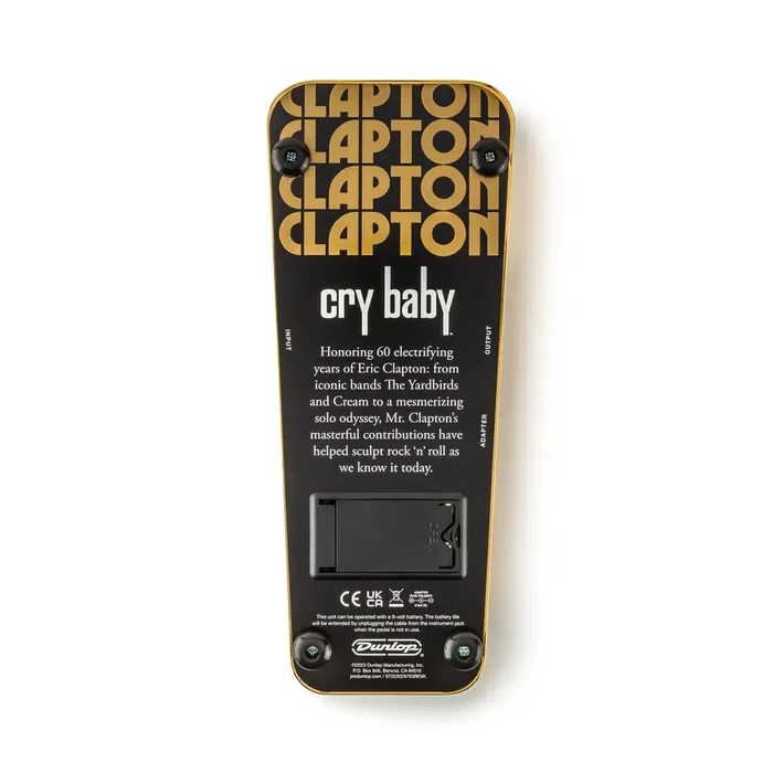 DUNLOP Crybaby Eric Clapton Ltd Pedal Wah GCB95 - Edición Limitada en Dorado, Homenaje a 60 Años de Legado - Sonido de Referencia para Guitarra
