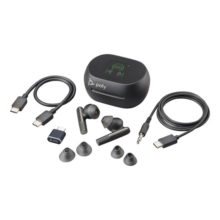 HP Poly Voyager Free 60+ UC Negro Carbono con Adaptador USB_C BT700