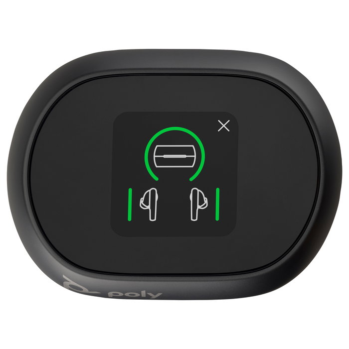 HP Poly Voyager Free 60+ UC Auriculares Intrauriculares Bluetooth 5.3 Negro Carbono con Estuche de Carga Táctil, Cancelación Activa de Ruido, Adaptador USB-C, hasta 24h batería