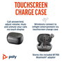 HP Poly Voyager Free 60+ UC Auriculares Intrauriculares Bluetooth 5.3 Negro Carbono con Estuche de Carga Táctil, Cancelación Activa de Ruido, Adaptador USB-C, hasta 24h batería