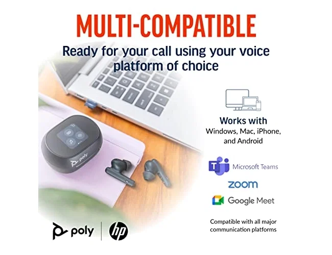 HP Poly Voyager Free 60+ UC Negro Carbono con Adaptador USB-C y Estuche Táctil HP Poly Voyager Free 60+ UC Negro Carbono con Adaptador USB-C y Estuche Táctil