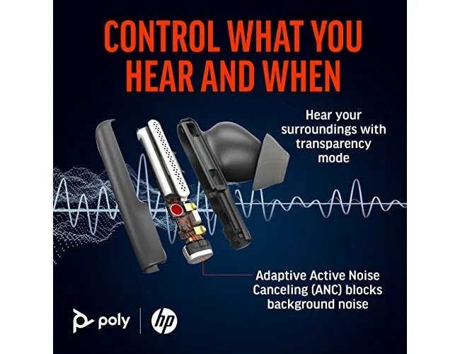 HP Poly Voyager Free 60+ UC Negro Carbono con Adaptador USB-C y Estuche Táctil HP Poly Voyager Free 60+ UC Negro Carbono con Adaptador USB-C y Estuche Táctil