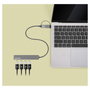 MANHATTAN Kombo-Hub 4 Puertos USB-A 3.2 Gen 1 con Conector Adaptable USB-C/USB-A, Gris