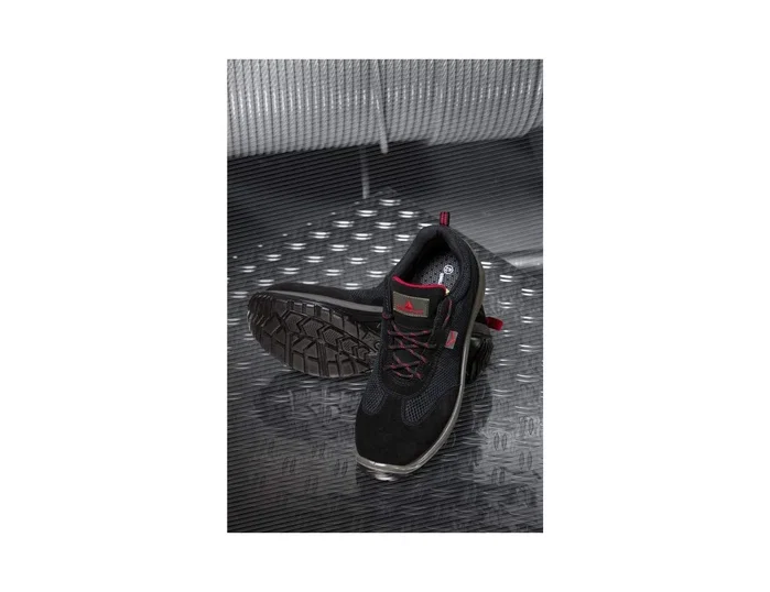 Deltaplus Asti Zapatos de Seguridad de Piel de Serraje Afelpado, Talla 39, Negro