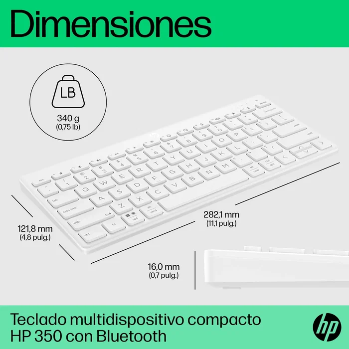 HP Teclado Multidispositivo Compacto 350 con Bluetooth
