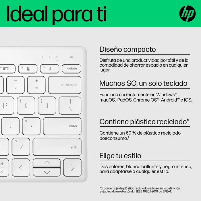 HP Teclado Multidispositivo Compacto 350 con Bluetooth