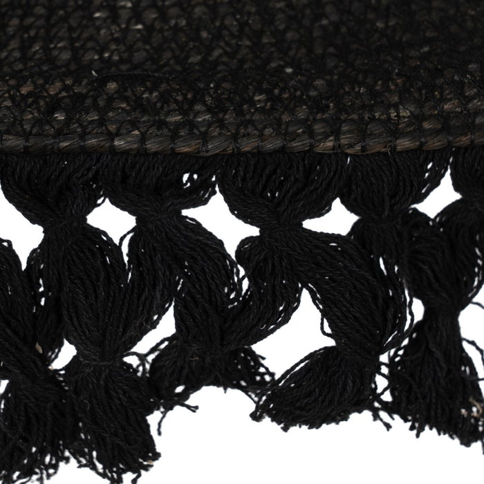 Lampara Techo Negro Fibra Natural 40 X 40 X 12 cm