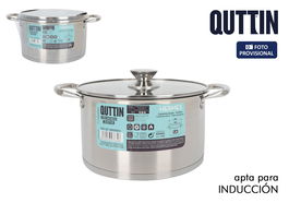 Inde Cacerola Acero Inoxidable con Tapa "Hermes" 24 cm (5.5 L) (4 Unidades)