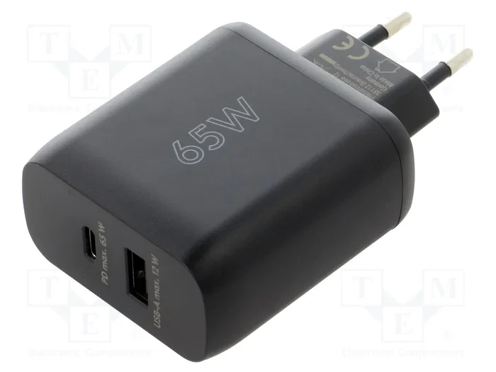 GOOBAY Cargador de Red 65W con USB-A y USB-C Power Delivery, Negro GOOBAY Cargador de Red 65W con USB-A y USB-C Power Delivery, Negro