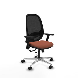 PIQUERAS Y CRESPO Silla de oficina Cilanco con mecanismo Sincro/Traslack, Marrón y Negro