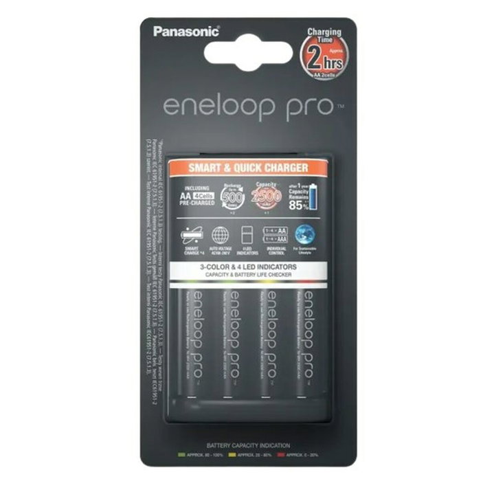Panasonic Eneloop Smart Plus BQ-CC55 con 4 baterías AA de 2500 mAh