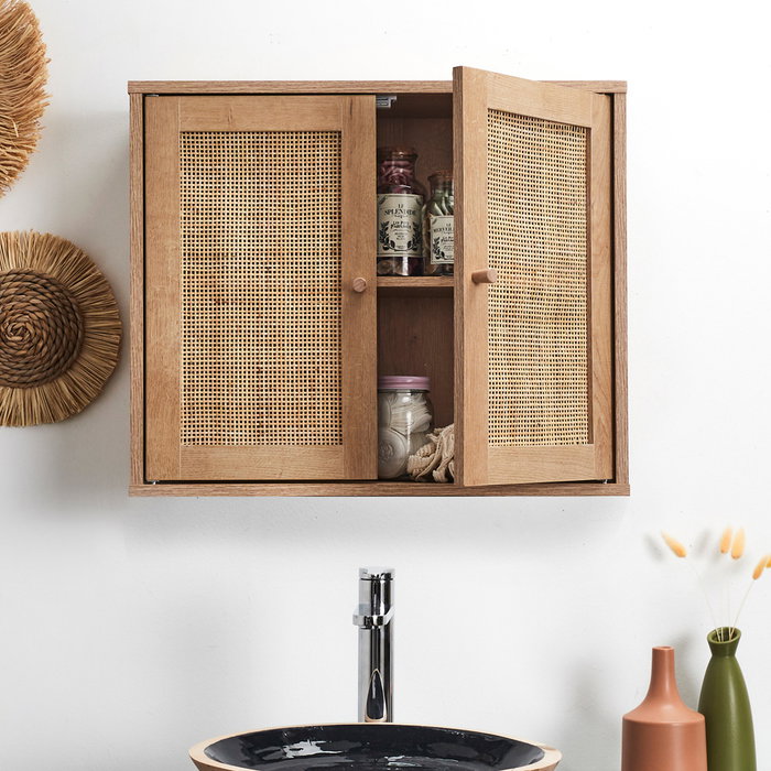 Home Deco Factory Armario Pared Bali 60x20 cm, Altura 50 cm, Colección Natural