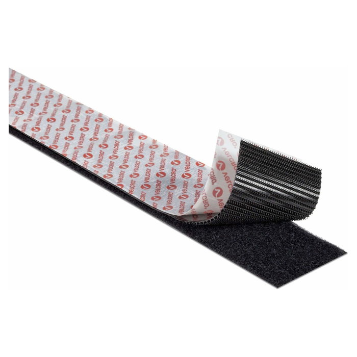 VELCRO Cinta de velcro extra fuerte autoadhesiva 50 mm x 5 m Negro