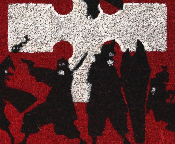 SD Toys Felpudo de Entrada 60x40 cm Fire Force Anime, Fibra de Coco con Asa, Alfombrilla para Hogar