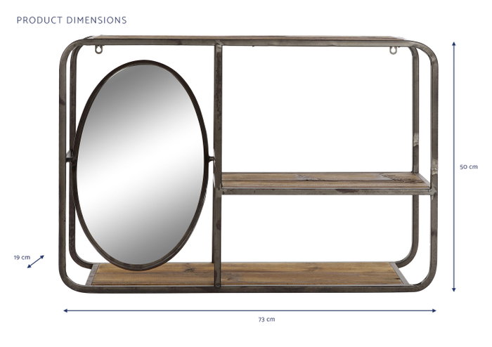 DKD Home Decor Estantería Loft Marrón Oscuro Negro Madera Metal Espejo 19 x 50 x 73 cm DKD Home Decor Estantería Loft Marrón Oscuro Negro Madera Metal Espejo 19 x 50 x 73 cm