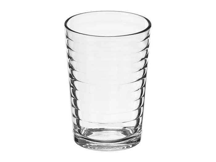 VIVALTO Set de 6 vasos Lineas de 190 ml en vidrio transparente