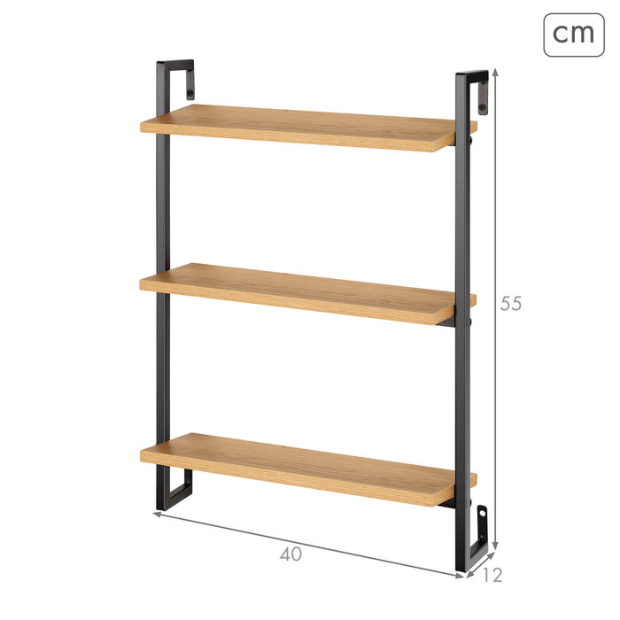 MAX HOME Estantería de pared de 3 baldas MAX HOME Estantería de pared de 3 baldas