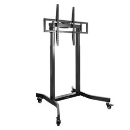 Tooq Soporte de Suelo FSM02-B LUX con Ruedas y Regulación Eléctrica de Altura para Pantallas de 55 a 100 Pulgadas, Negro