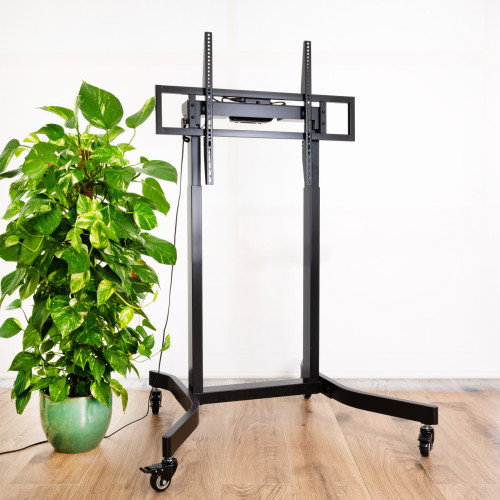 TooQ Soporte Suelo Pantallas 55"-100" FSM02-B Regulable Eléctricamente con Ruedas Negro