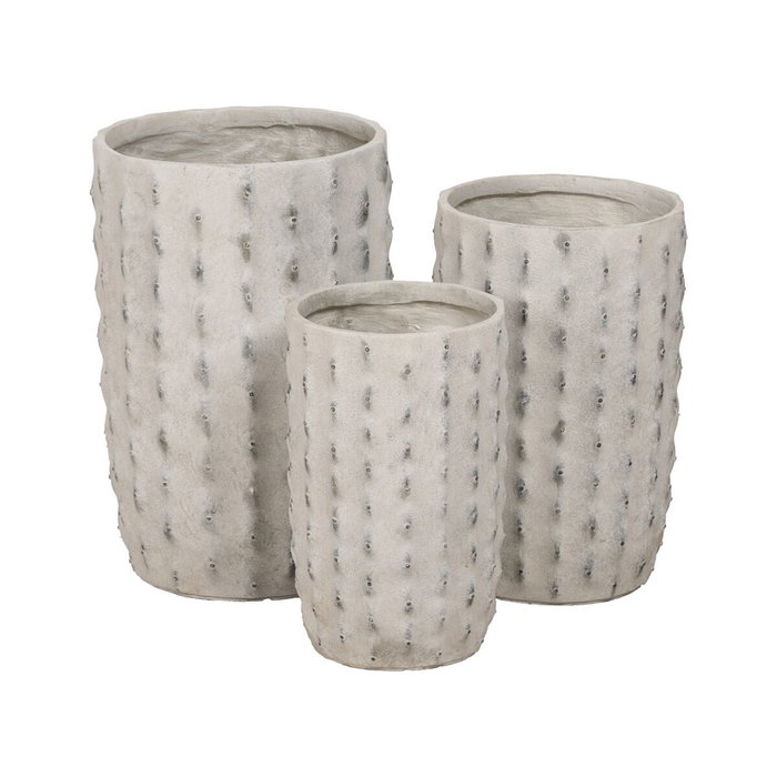 Ixia Pack de 3 Jarrones Decorativos Crema Magnesio 34,5 x 34,5 x 54 cm Ixia Pack de 3 Jarrones Decorativos Crema Magnesio 34,5 x 34,5 x 54 cm
